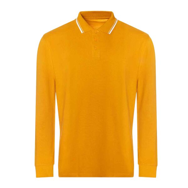 AWDis Long Sleeve Tipped 100 Polo Shirt Thumbnail