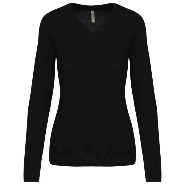 Kariban Ladies Cotton Acrylic V Neck Sweater Thumbnail