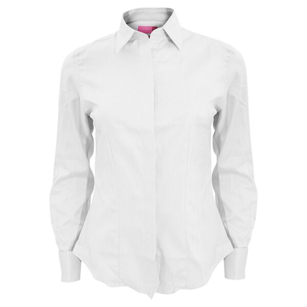Brook Taverner Ladies Villeta Long Sleeve Herringbone Shirt Thumbnail