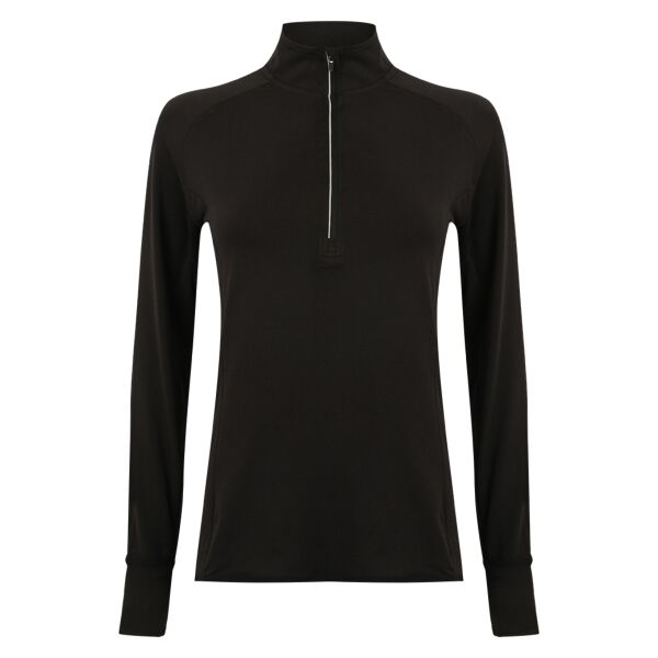 Tombo Ladies Long Sleeve Zip Neck Performance Top Thumbnail