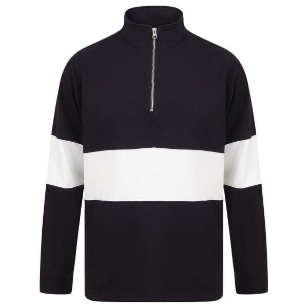 Front Row Panelled 1/4 Zip Neck Top Thumbnail